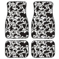 Black printed rubber car floor mat set showing 20mm thickness and waterproof construction