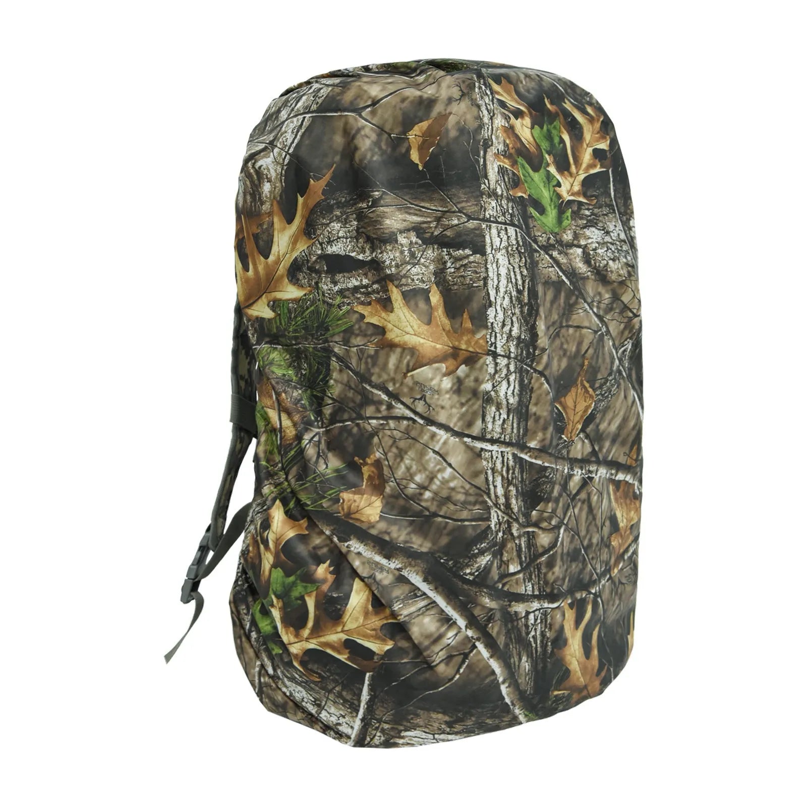 Backpack rain cover in army green colour fitting over 80L backpack for outdoor activities