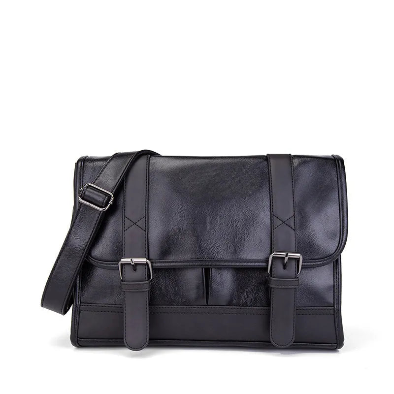 Black Korean style men's commuter backpack with anti-theft features