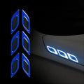Blue and yellow reflective bumper warning tape strips 17mm diameter for universal car application