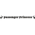 Passenger Princess rearview mirror decorative sticker in reflective white, measuring 12.5cm, on a car mirror