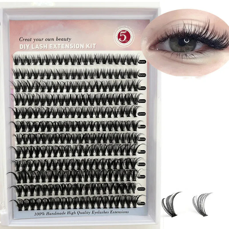 DIY cluster lashes mixed package false eyelashes 30D 40D high-grade fiber 9-16mm with tweezers