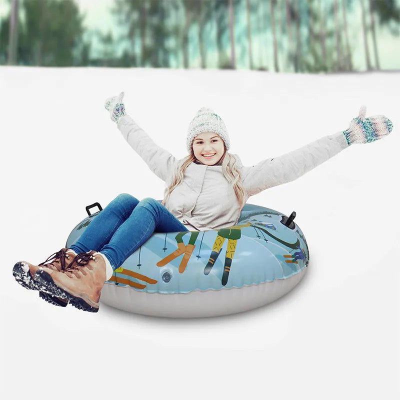 PVC winter ski ring toy in three colour options for snow play