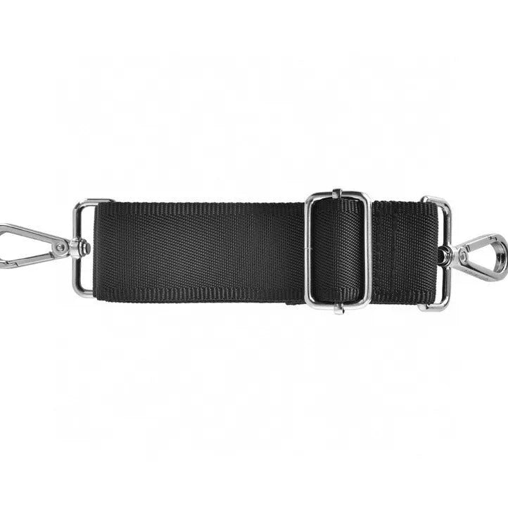 Black Oxford cloth computer handbag showing multi-pocket design and laptop compartment