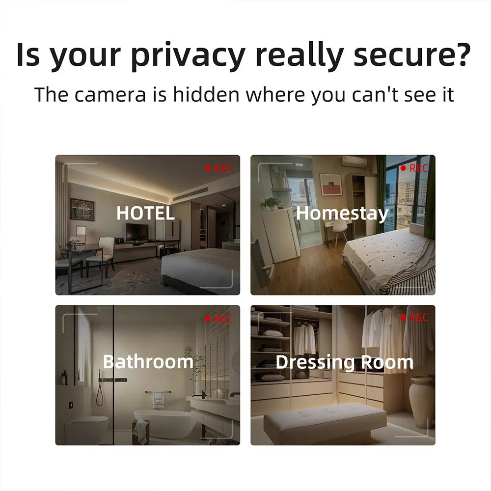 Compact infrared camera detection device with minimalist design for finding hidden surveillance cameras