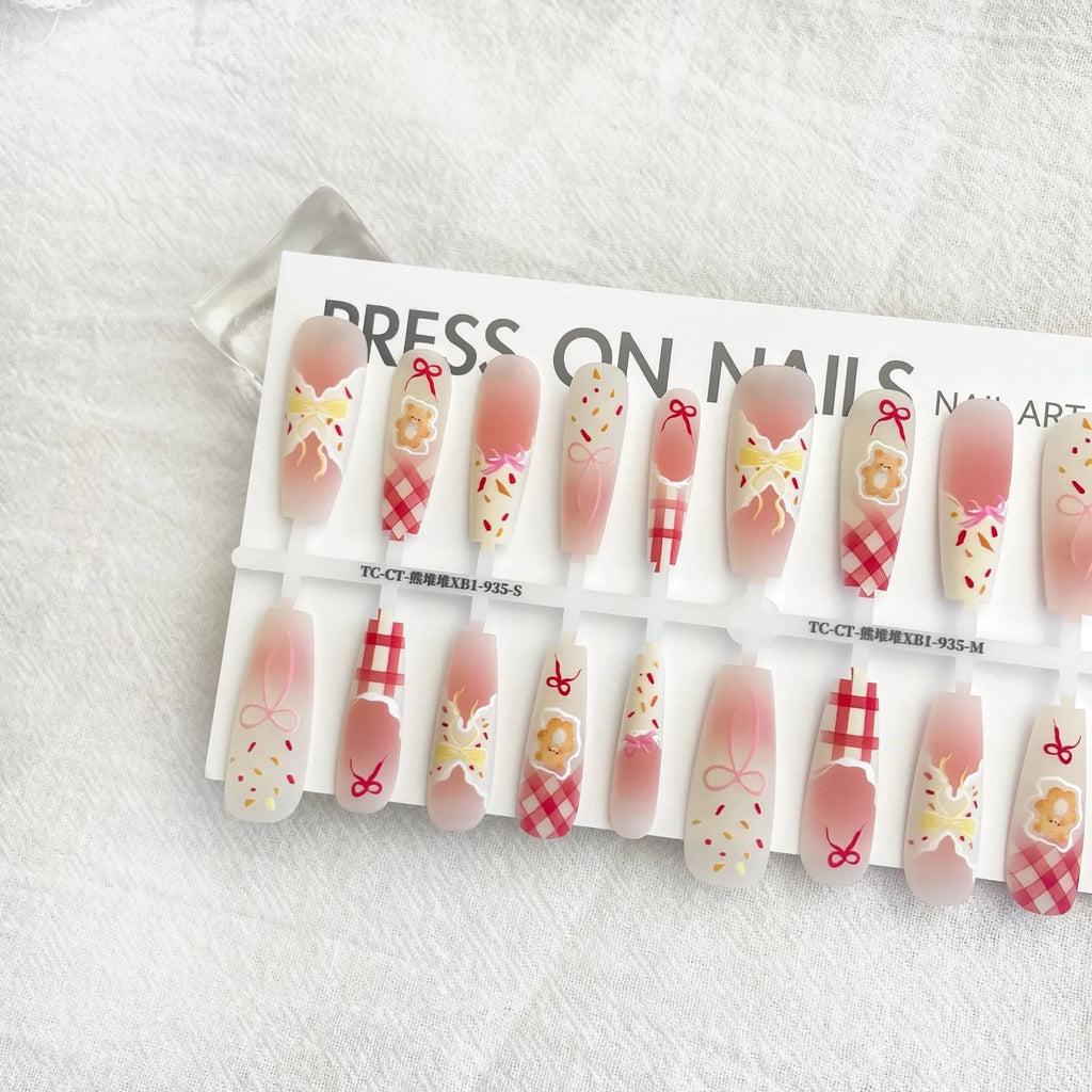 French butterfly bear antique style XINGX wear nail tip set 40 pieces long ladder ultra-thin seamless