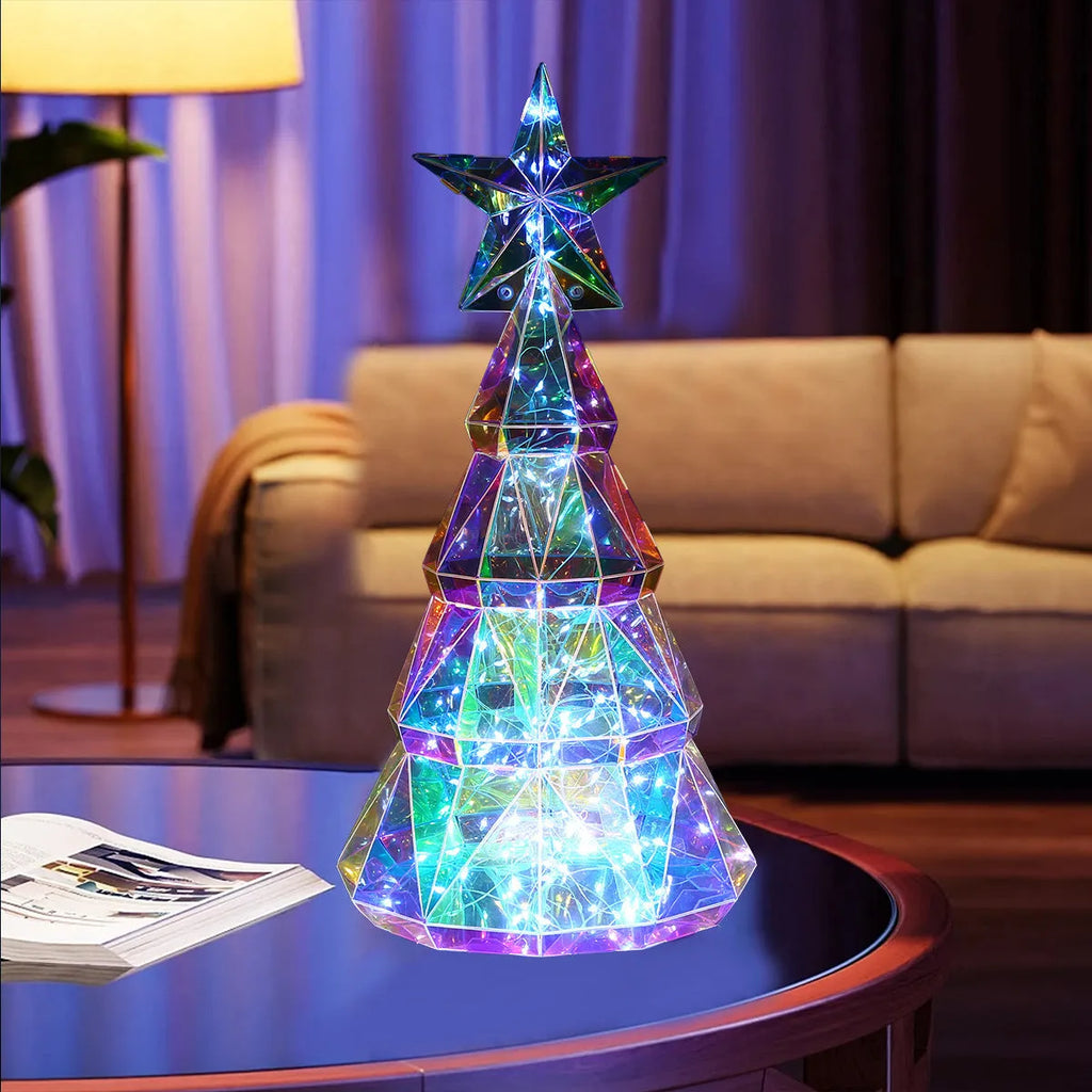 Colourful cartoon Christmas tree light decoration measuring 14.5cm x 4.8cm x 20cm