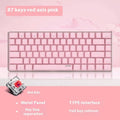 Pink 82-key mechanical keyboard with white backlight on a metal case.