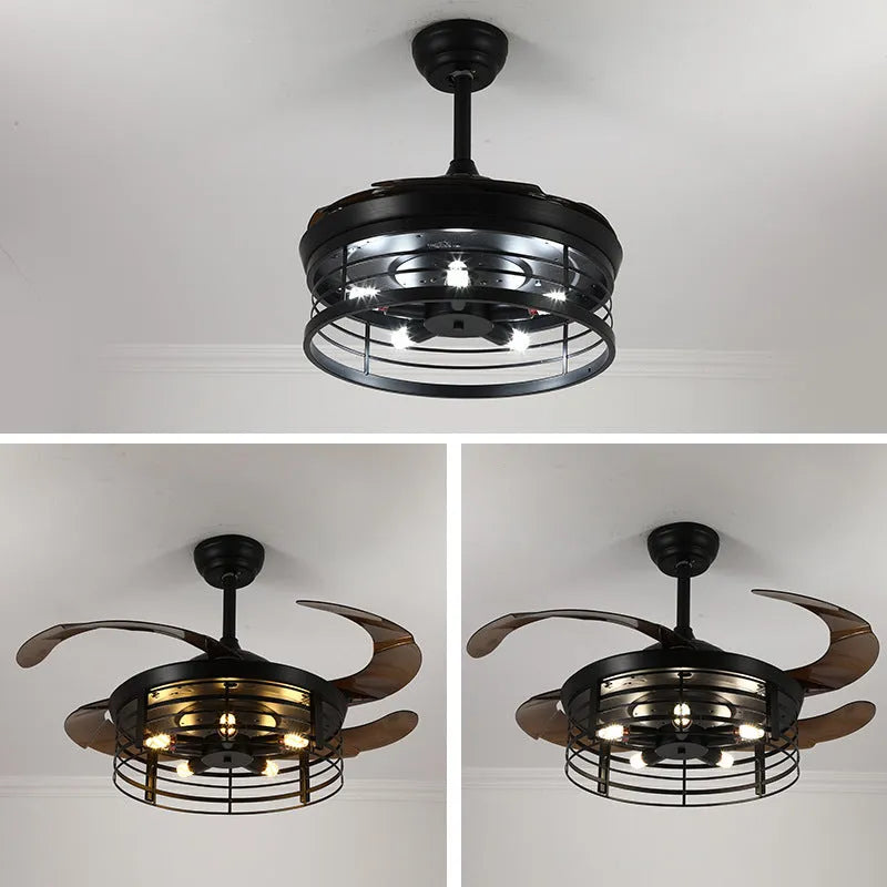 42 inch invisible ceiling fan lamp with acrylic blades and remote control