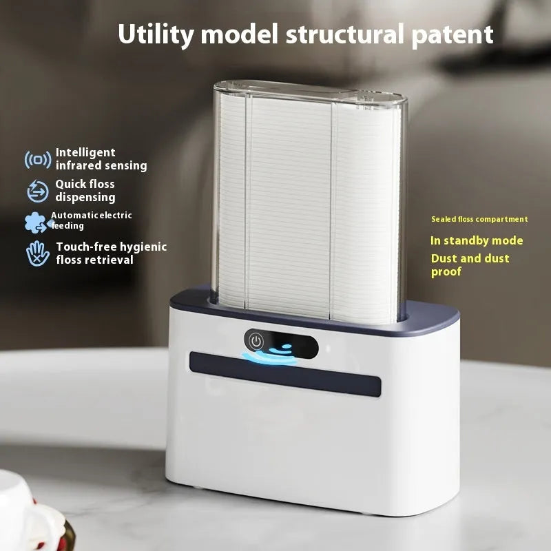 Intelligent induction dental floss box automatic electric pop-up rechargeable lithium battery plastic dark gray