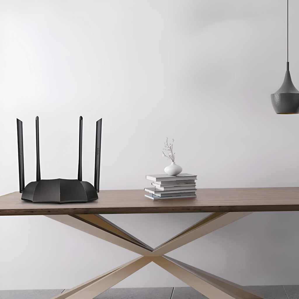 AC8 dual-band Gigabit wireless router with three expansion slots in compact design
