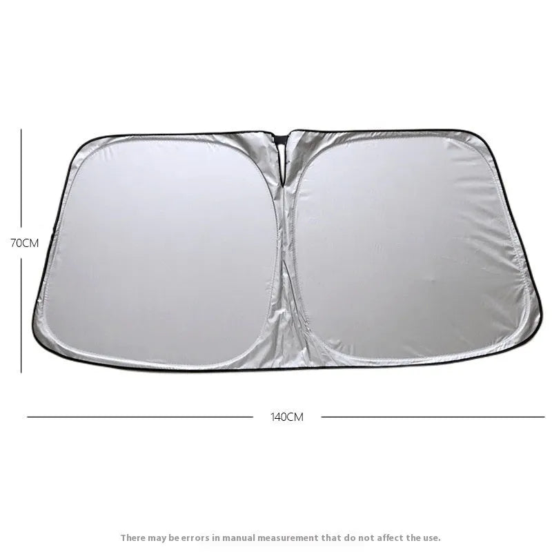 Titanium silver car sunshade with aluminium foil construction for heat insulation