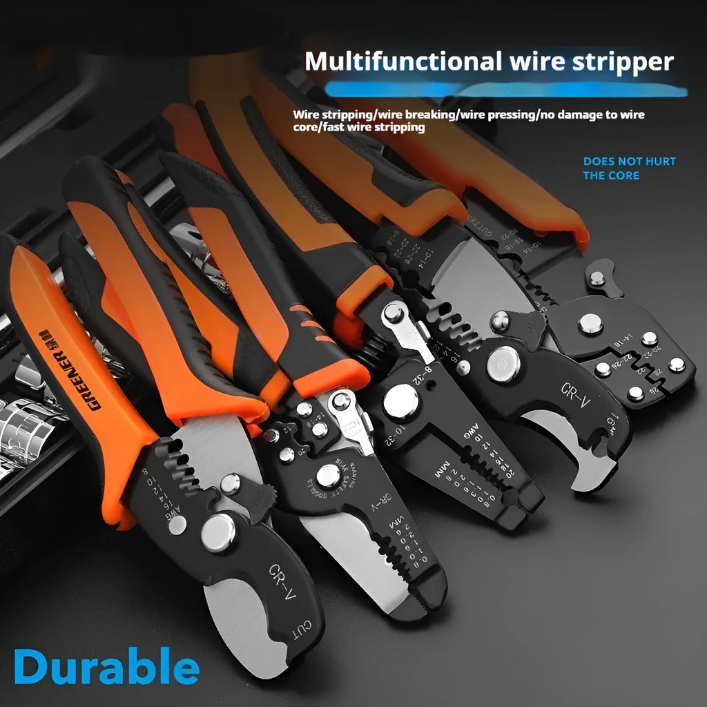 Automatic wire stripping pliers with high carbon steel blades in box