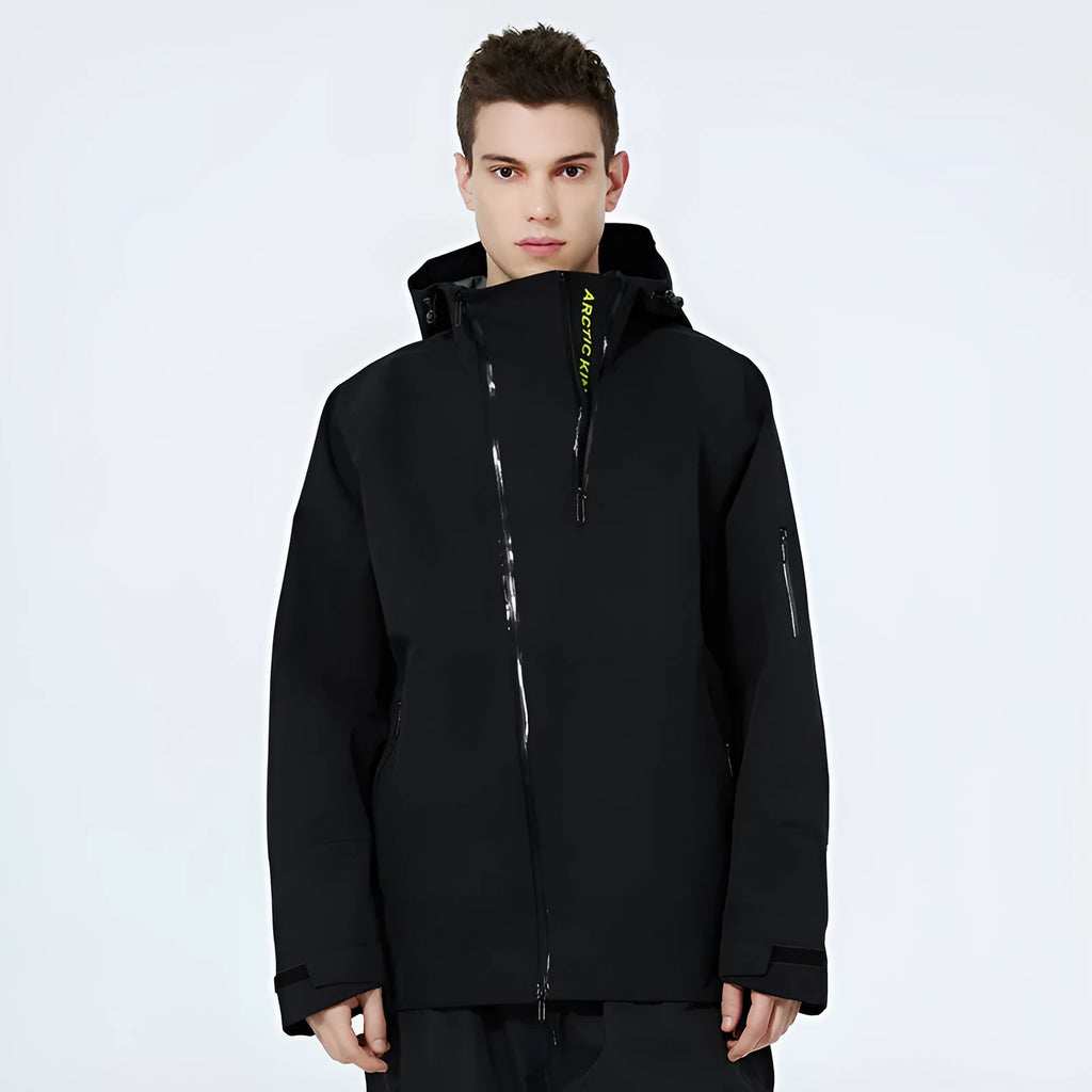 Men's and women's thin windproof waterproof ski suit in yellow, available in sizes XS to XL