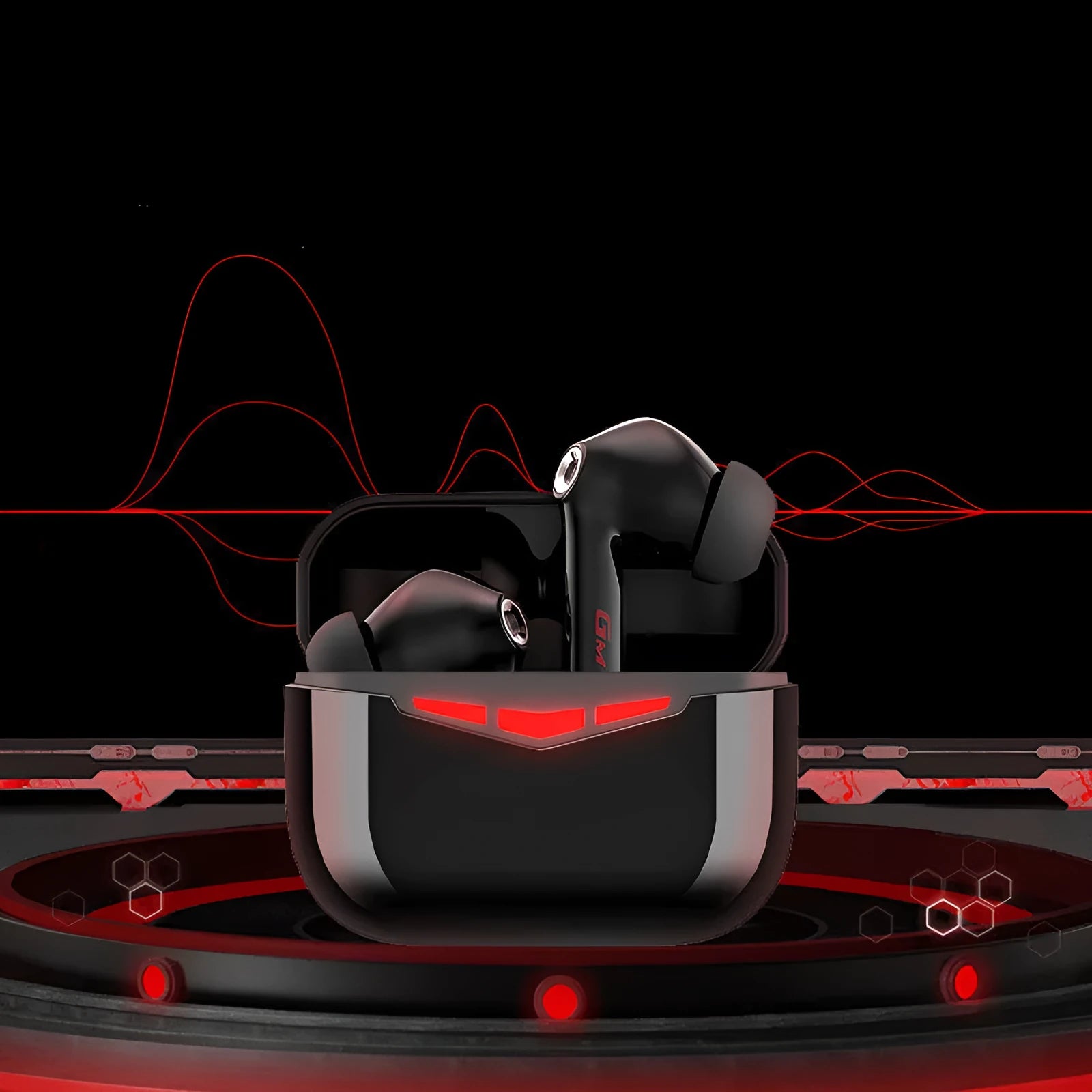 True wireless gaming Bluetooth headset with charging case in black, pink, white or grey colours