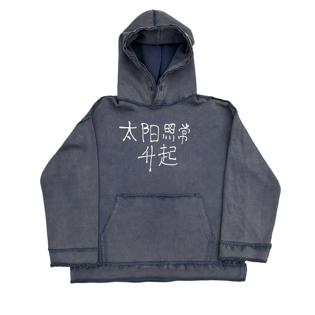 Dark blue Back To Make hoodie sweater showing front view with size options M L XL