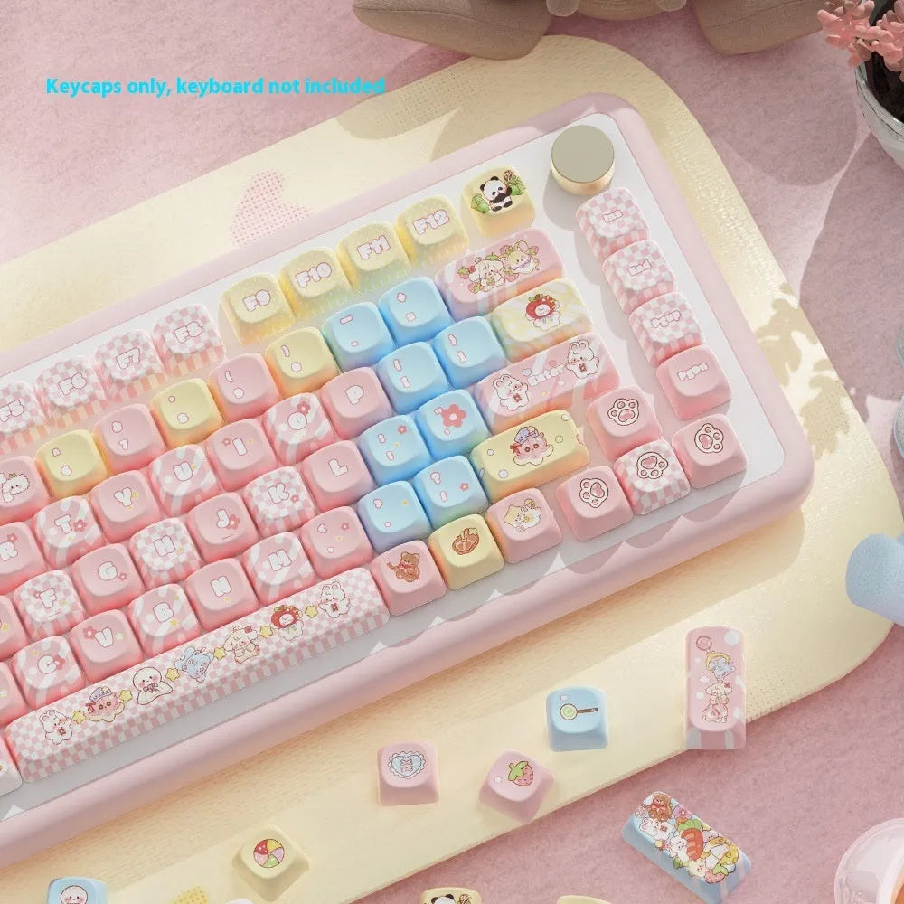 Clip Doll mechanical keyboard keycap set with sublimation printed doll theme design
