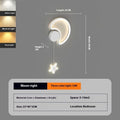 Children's five-pointed star LED wall lamp with three colour settings in white left cloud style
