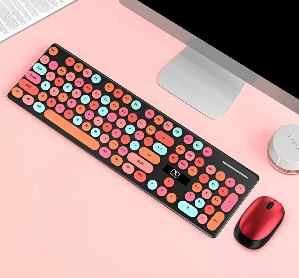 Wireless keyboard and mouse set in Vibrant Yellow colour with USB connectivity