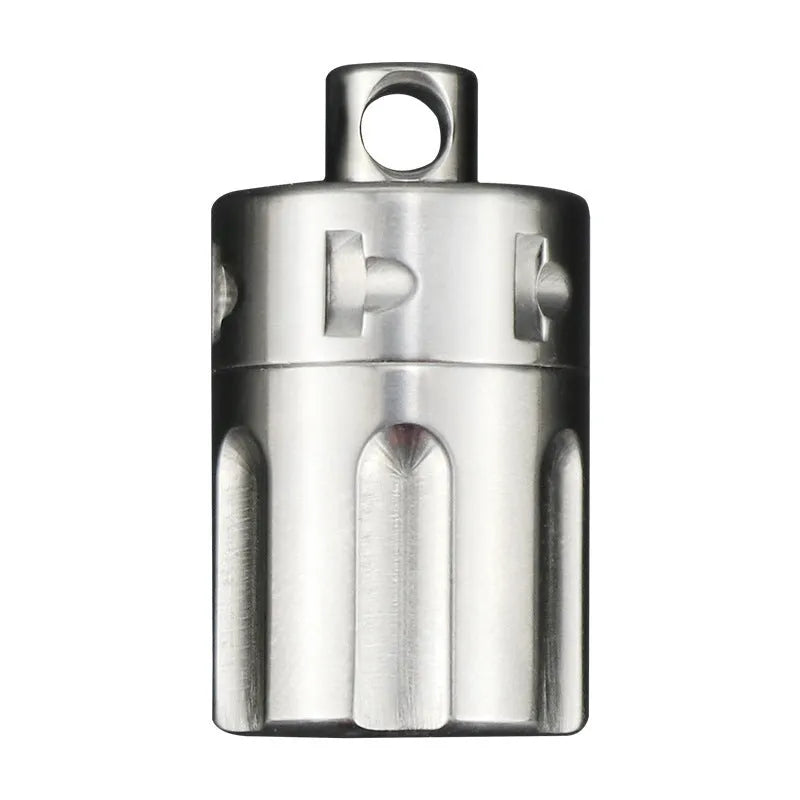 Pure titanium waterproof compartment portable storage tank in T10 size range for pills
