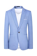 Men's western style casual suit jacket in pink or light blue with Asian sizing options