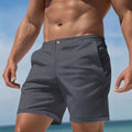 Men's cotton blend casual sports shorts in straight-leg Korean style available in multiple solid colours