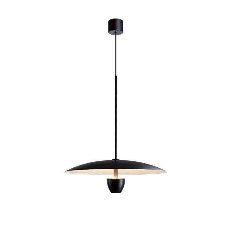 Black modern minimalist Nordic chandelier ceiling light fixture with 400mm diameter.