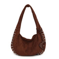 Soft plush strapless tote handbag in a retro style, shown in multiple colour options.