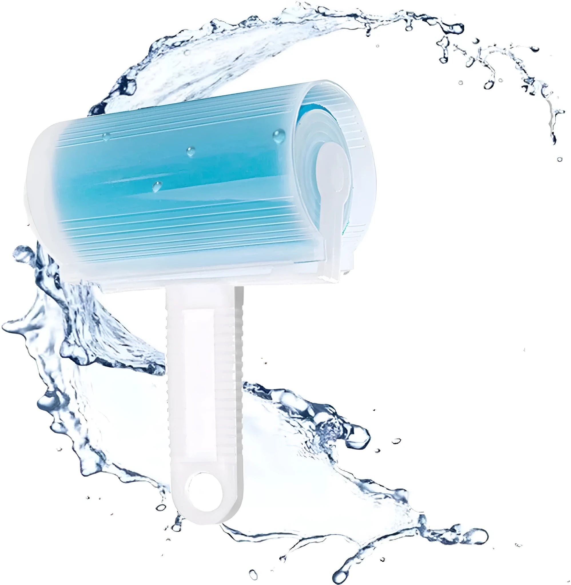 Reusable washable lint roller with protective cover for pet hair removal.