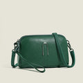 Genuine leather women's shoulder bag in horizontal square shape showing black colour option