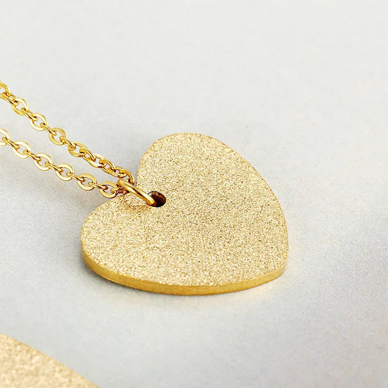 Women's simple heart-shaped pendant necklace made of titanium steel in colour KN25736-Z