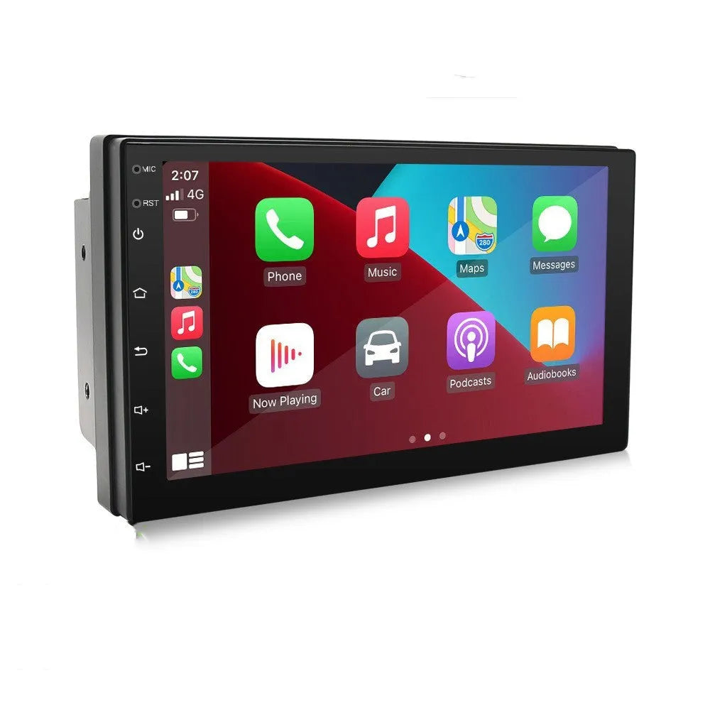 Black universal 7 inch CarPlay GPS navigation system with radio functions for vehicles