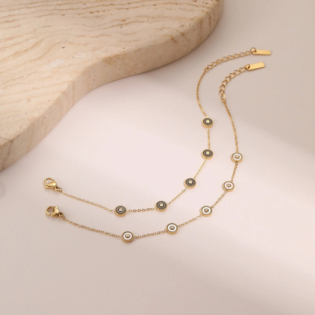 Light luxury fritillary stainless steel bracelet with 18K gold plating, geometric shape, women's fashion OL accessory
