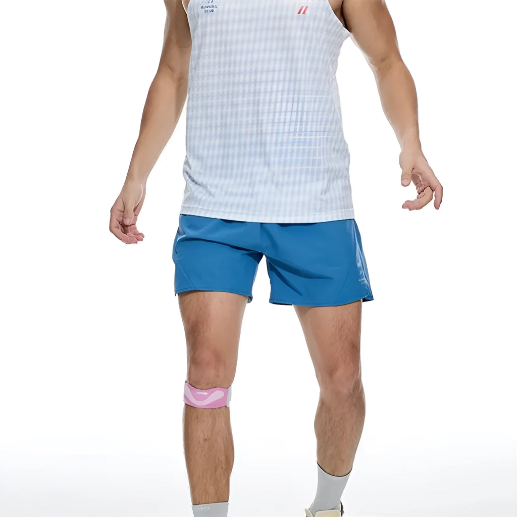 Men's black running shorts with laser punching detail and stretch fabric
