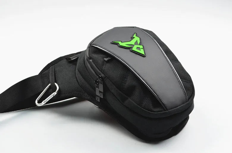Motorcycle leg bag made of 1200D Oxford cloth in red colour with adjustable straps