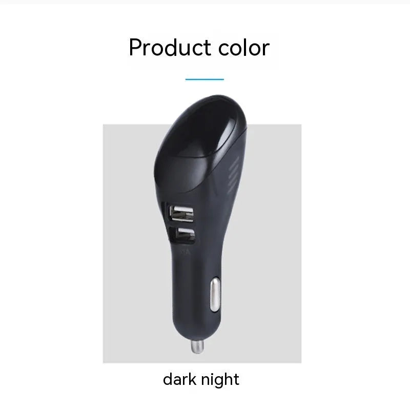 White car USB charger with negative ion purifier for cigarette lighter socket