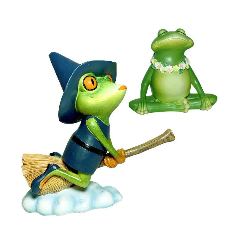 A small European-style magic yoga frog ornament in RDW123 colour, made from plastic and resin.
