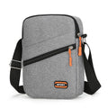 Oxford cloth crossbody shoulder bag in silver grey with contrast colour details and urban simplicity styling