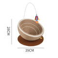 Large integrated cat scratching basin nest with sisal rope scratching surface and flannel fabric nest area