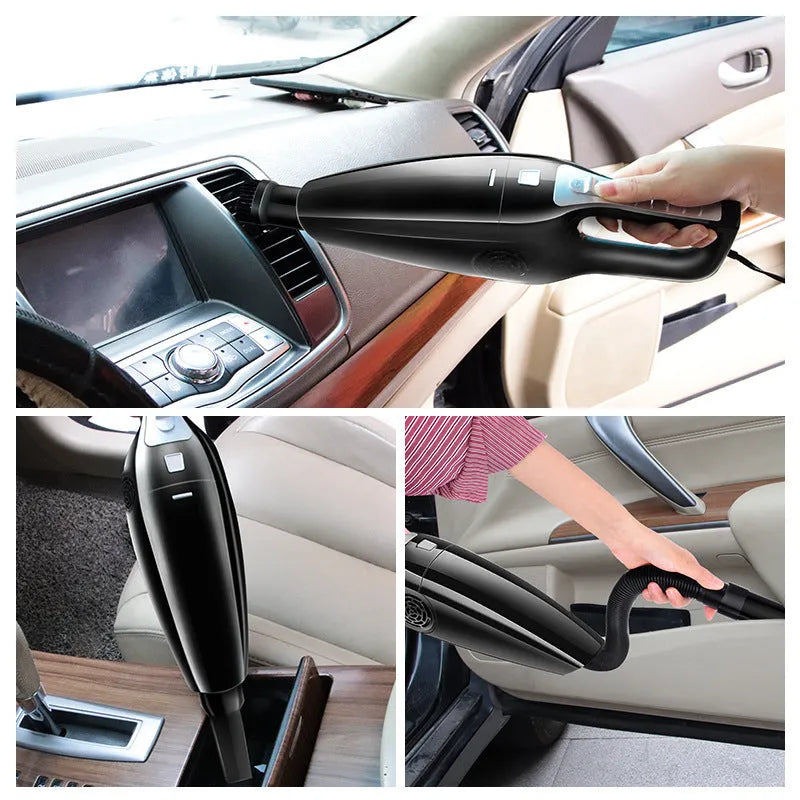 Hypa eighth generation black and orange 12V car vacuum cleaner with compact design.
