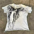Men's black gothic style short sleeve t-shirt with cartoon pattern design
