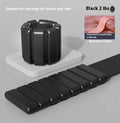 Silicone weight bracelet with Velcro fastening in black, blue, gray or pink with detachable weights