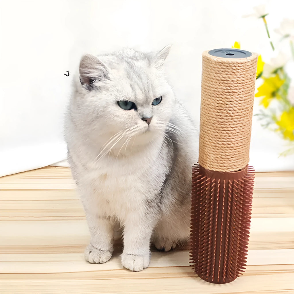 Brown sisal cat scratching post with scratching device measuring 30cm tall
