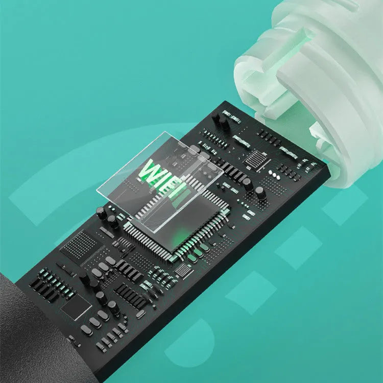 Smart visual ear spoon with 5MP camera, LED light, and silicone ear spoon covers in black