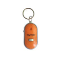 Oval-shaped voice control key finder pendant in acrylic plastic on a keyring, shown in multiple colour options.