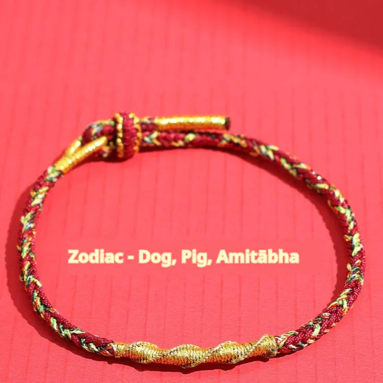 Eight-strand woven colourful guardian strap in zodiac colour options with hand-woven flexible wire construction