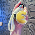 Leather keychain with letter O clip on a metal keyring, personalisation initial charm