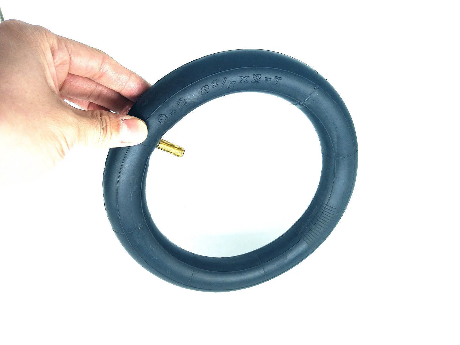 Black electric scooter inner tube with thicker rubber for enhanced off-road ability, 120kg max load, 50 PSI max pressure.