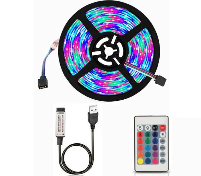 USB LED strip light 1 metre SMD5050 multi-colour decorative lamp with USB cable