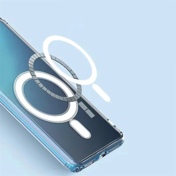 Samsung transparent magnetic phone case TPU back cover with MagSafe charger compatible